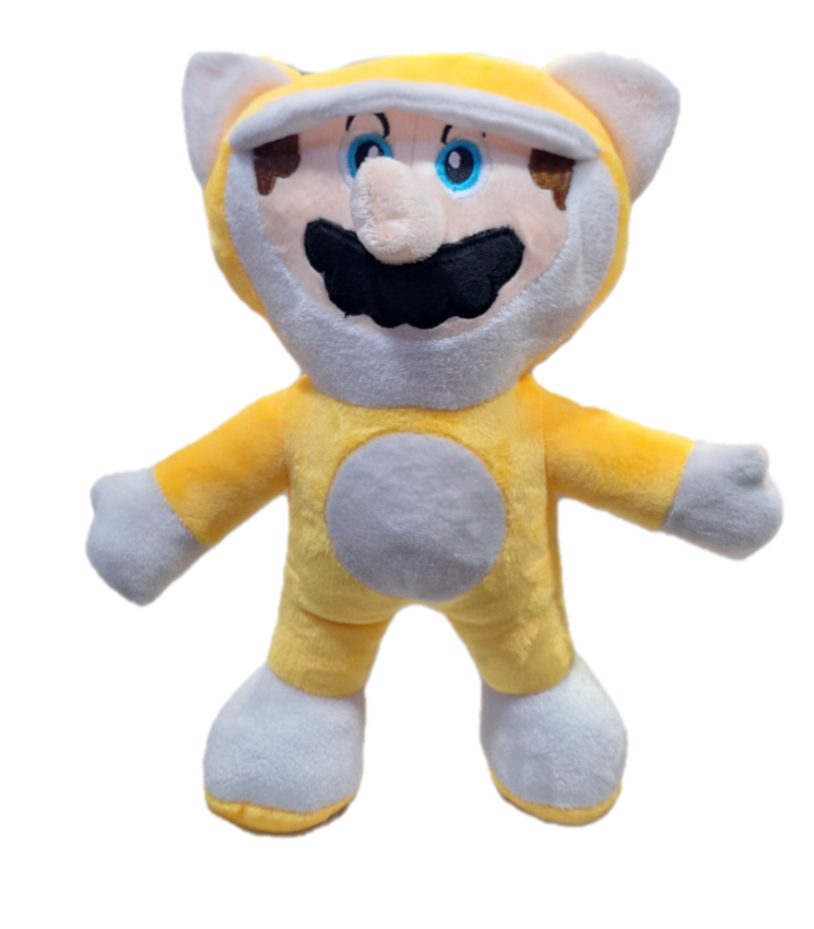 Peluche de Super Mario Bros con Traje de Gato 28 cm