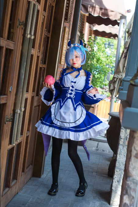 disfraz Re Zero Ram Rem azul