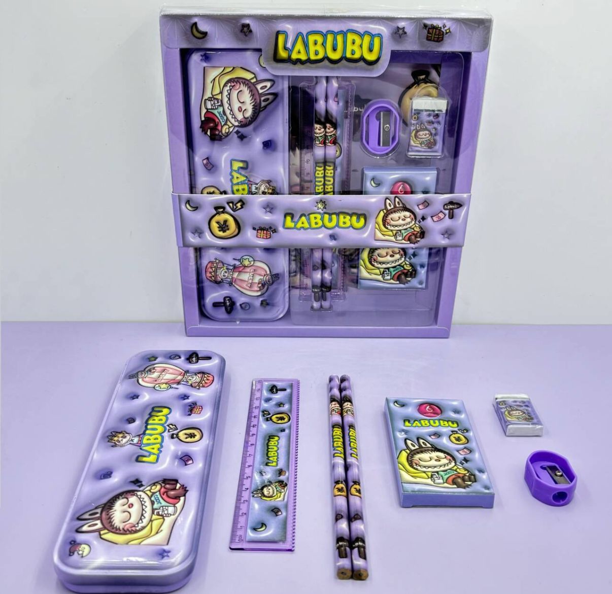 set escolar labubu