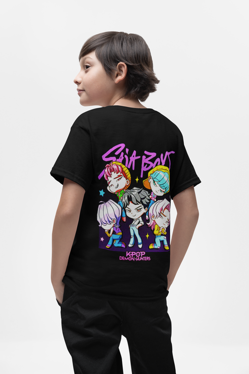 Polera guerreras K-pop baby Huntrix Y Saja Boys -Niños