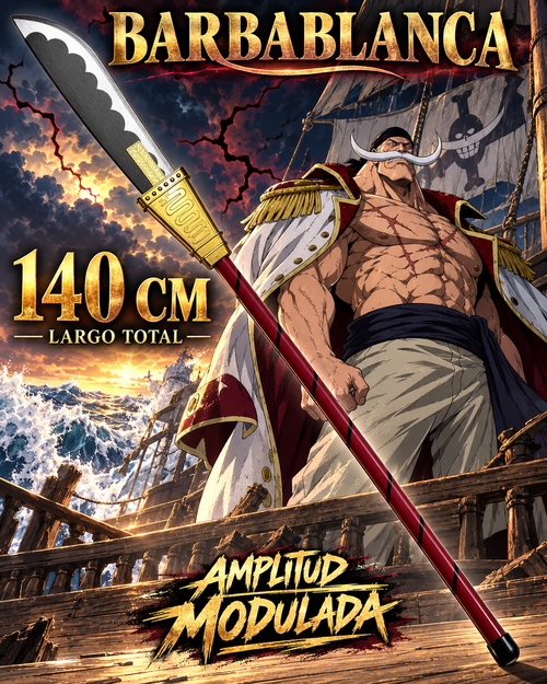 Naginata de Barbablanca de madera y acrílico, 140 cm – One Piece