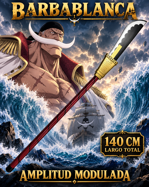 Naginata de Barbablanca de madera y acrílico, 140 cm – One Piece