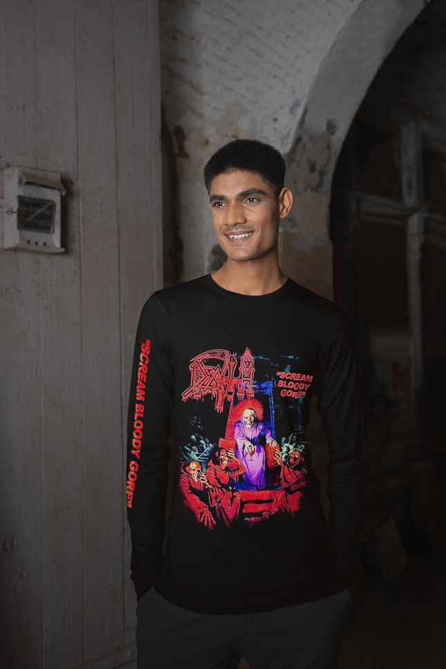 Polera Death Scream Bloody Gore Manga Larga