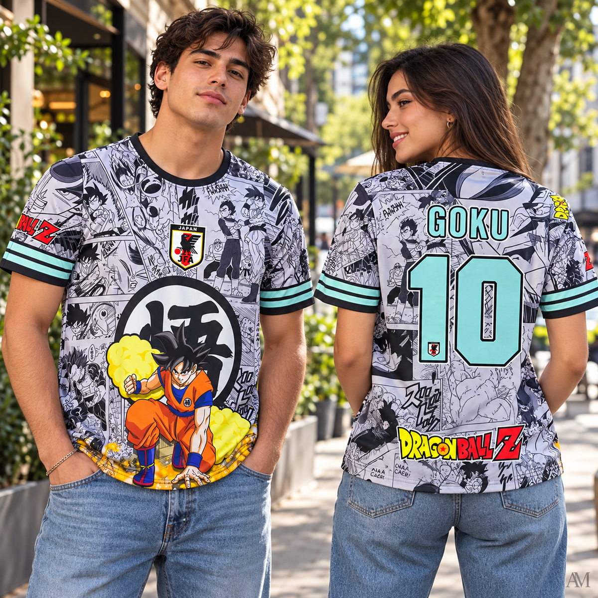 Camiseta Goku 10 collage manga, frente y espalda