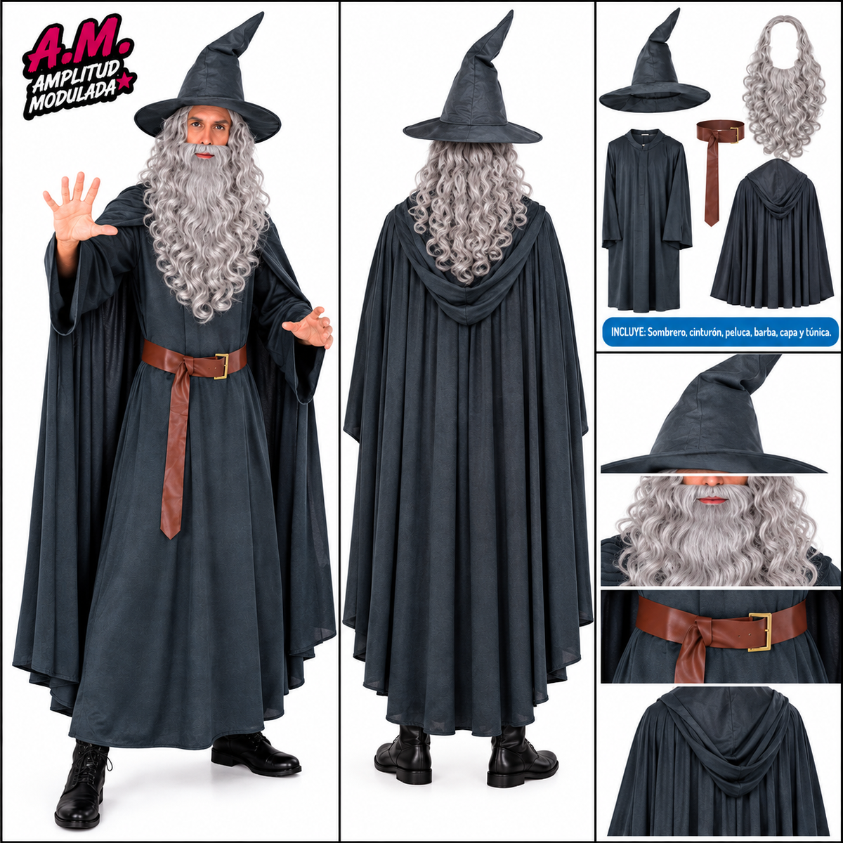 Cosplay Gandalf el Gris completo sin báculo