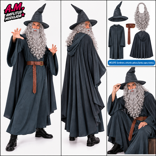 Cosplay Gandalf el Gris vistas y accesorios sin báculo