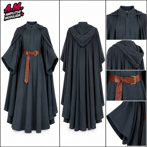 Traje Gandalf el Gris túnica capa y cinturón