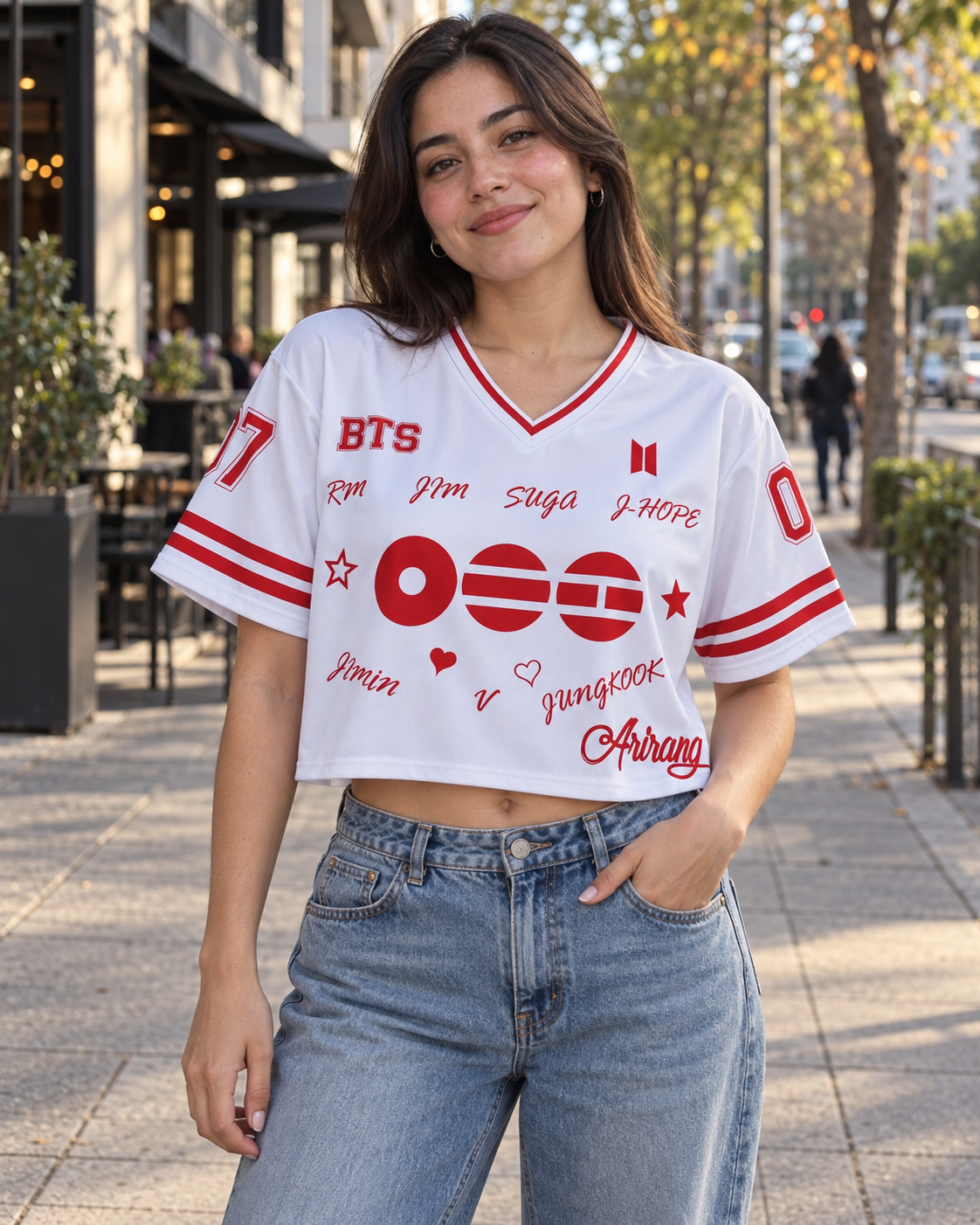 Croptop BTS blanco-frente