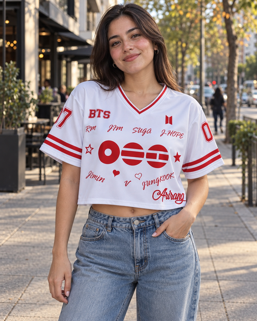 Croptop BTS blanco-frente