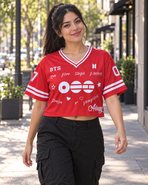 Croptop BTS rojo-frente