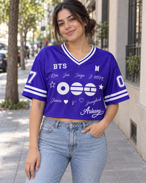 Croptop BTS violeta-frente