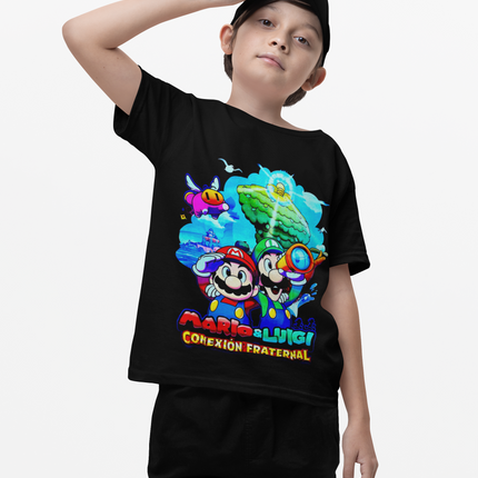 Polera Mario Luigi Brothership -Niños