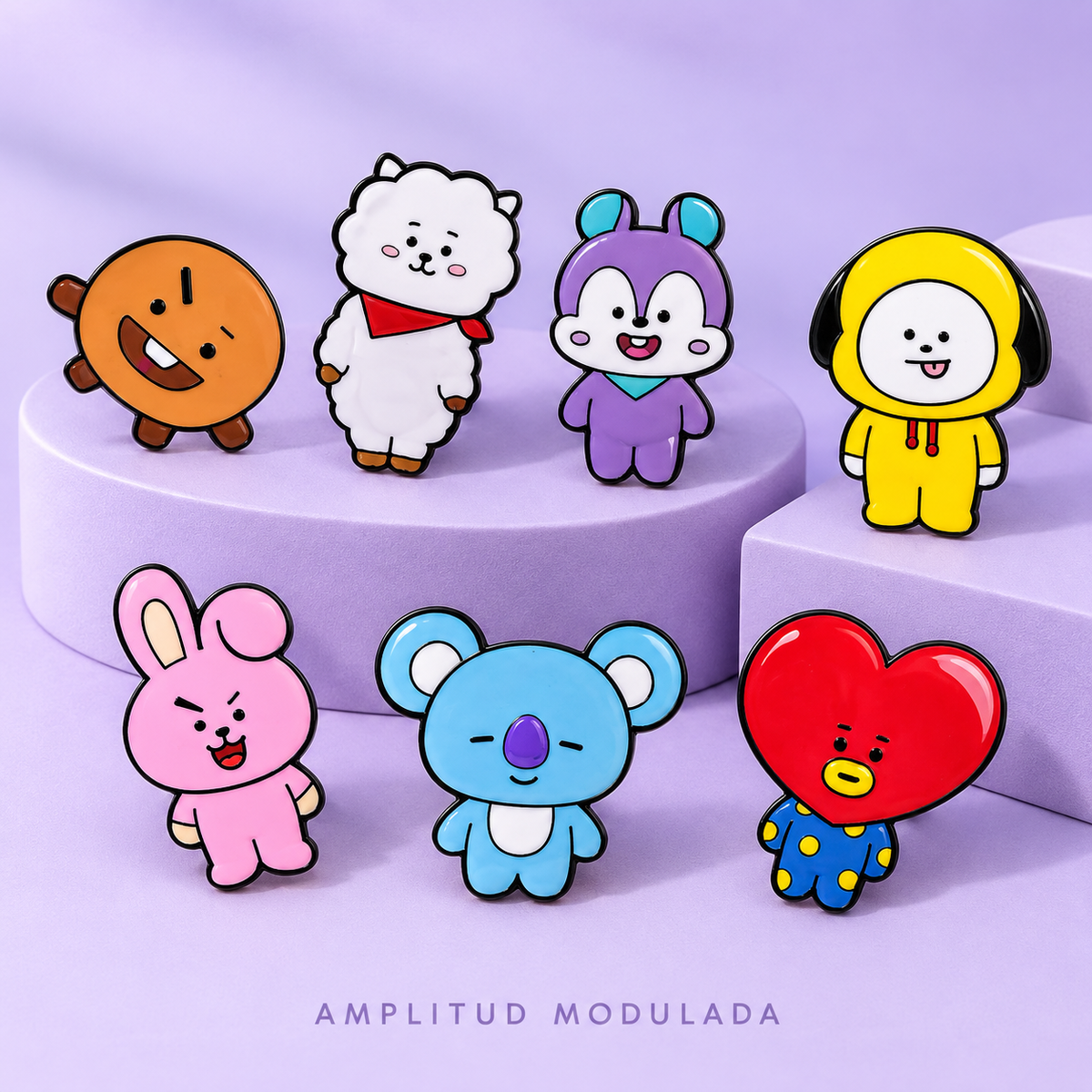 Siete modelos de pines BT21