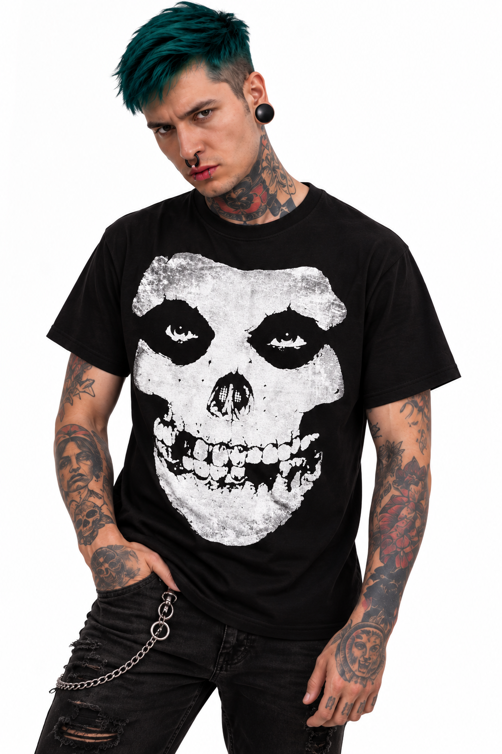 Polera Misfits negra - hombre frente
