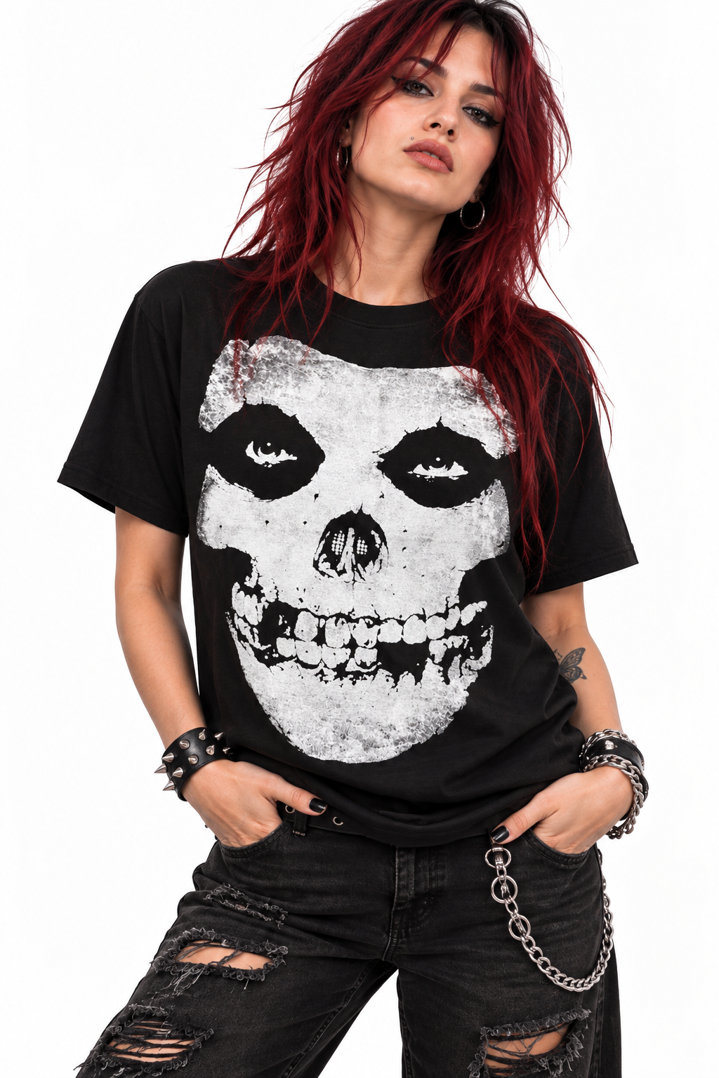 Polera Misfits negra - mujer frente