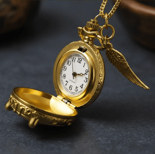 Collar Snitch Dorada con reloj funcional integrado - amplitudmodulada