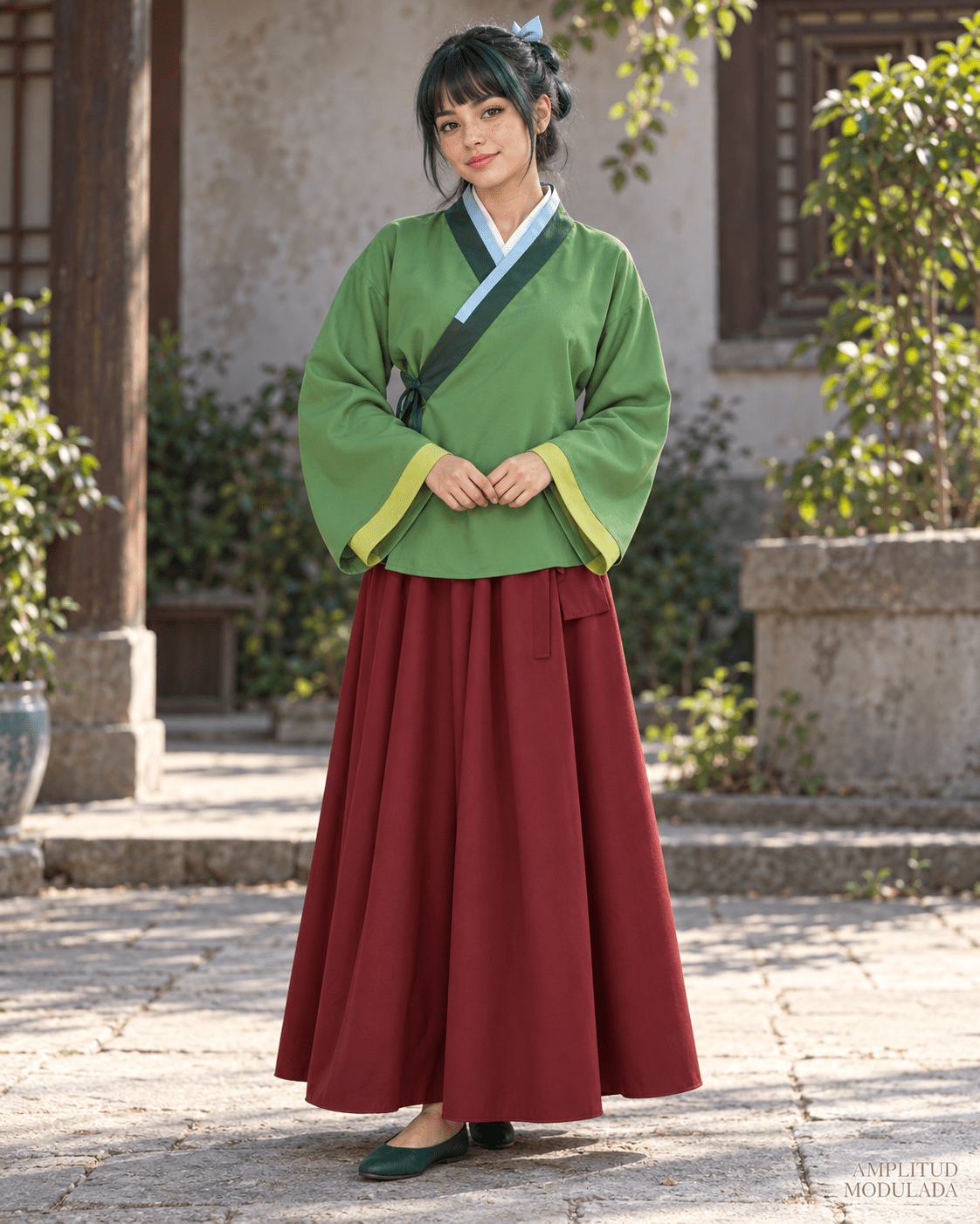 Cosplay de Maomao – Traje verde de Los diarios de la boticaria - amplitudmodulada