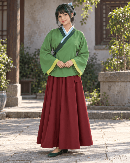 Cosplay de Maomao – Traje verde de Los diarios de la boticaria - amplitudmodulada