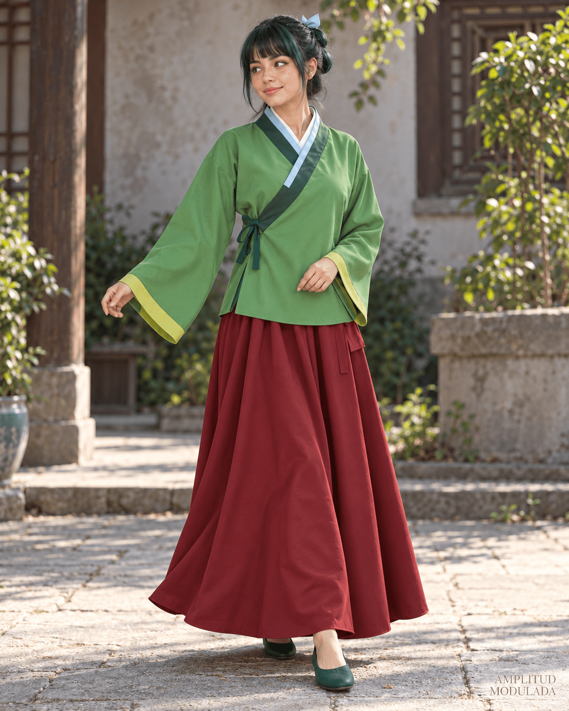 Cosplay de Maomao – Traje verde de Los diarios de la boticaria - amplitudmodulada