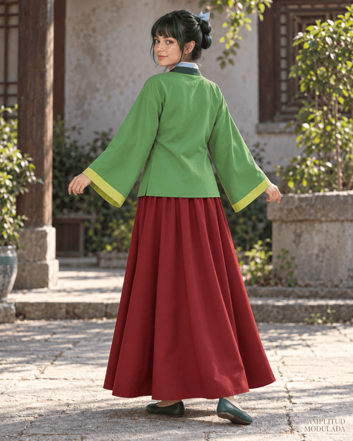 Cosplay de Maomao – Traje verde de Los diarios de la boticaria - amplitudmodulada