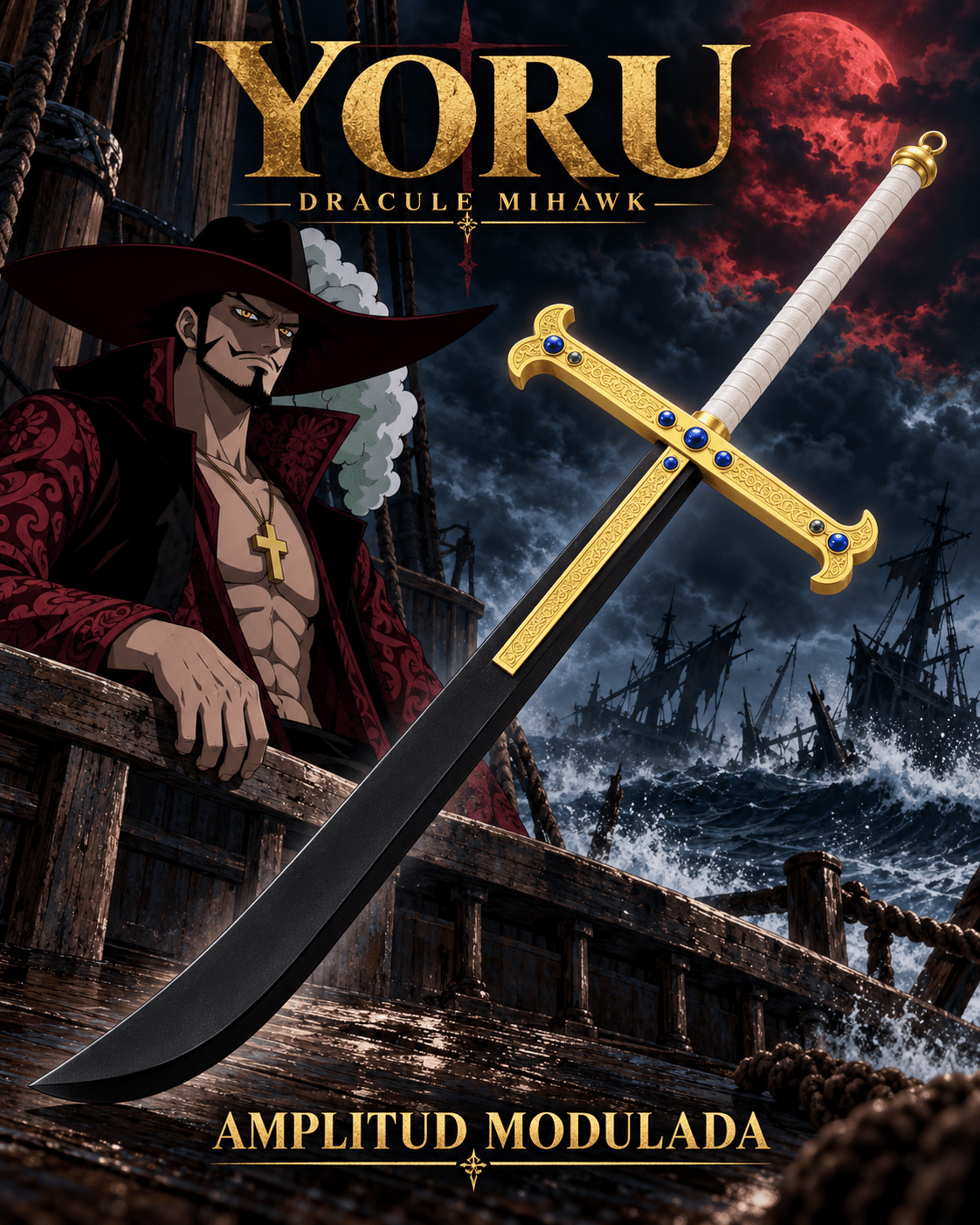 Espada Yoru de Dracule Mihawk 120 cm – One Piece - amplitudmodulada
