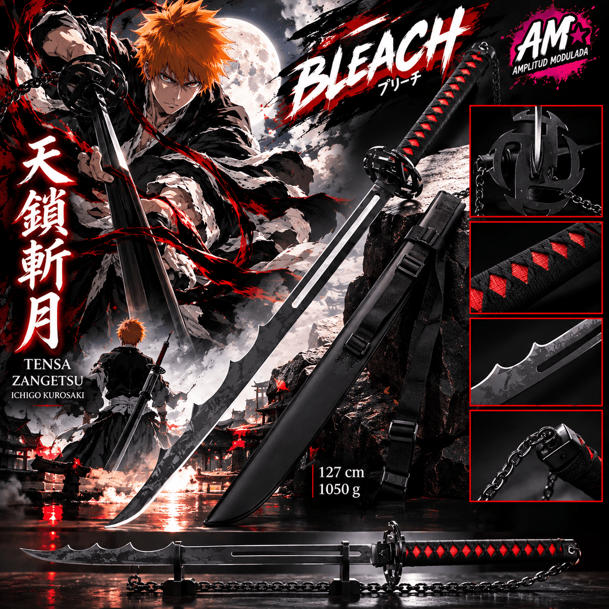 Katana Tensa Zangetsu Evolución de Ichigo Kurosaki – Bleach - amplitudmodulada