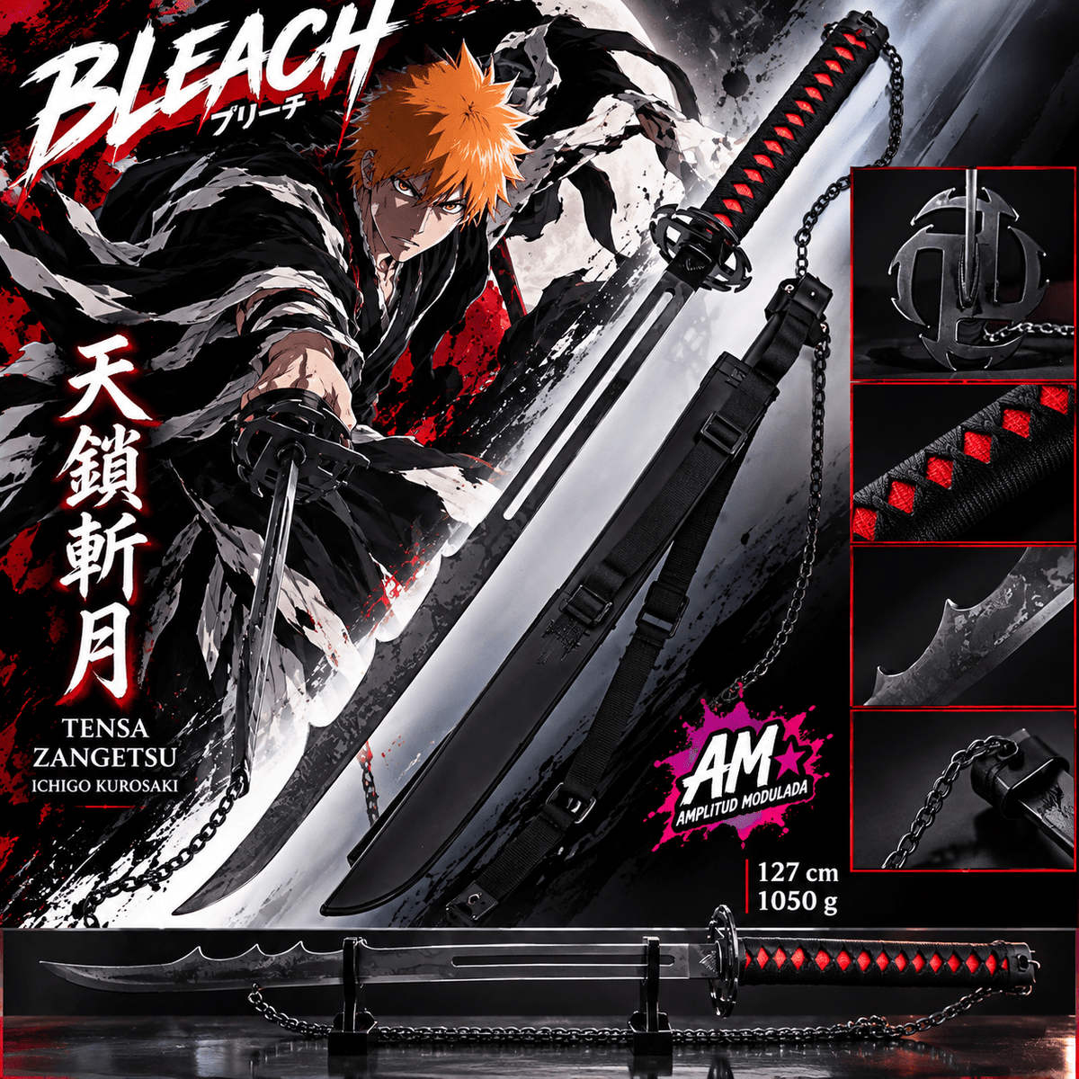 Katana Tensa Zangetsu Evolución de Ichigo Kurosaki – Bleach - amplitudmodulada