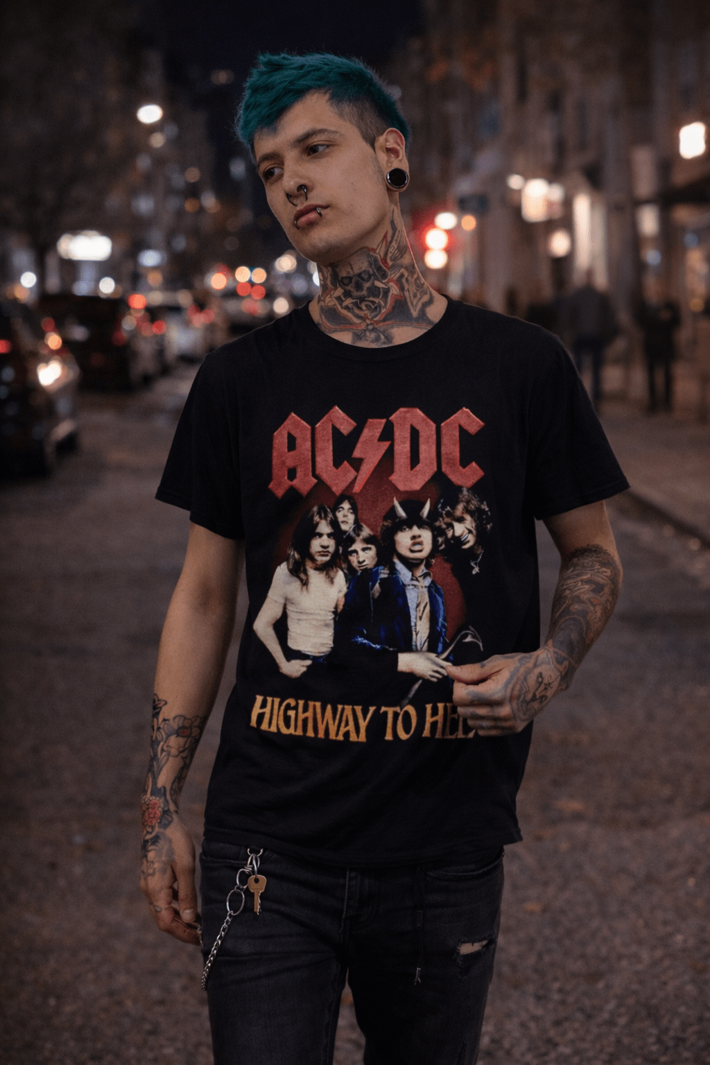 Polera ACDC Highway to hell - amplitudmodulada