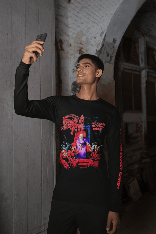 Polera Death Scream Bloody Gore Manga Larga - amplitudmodulada