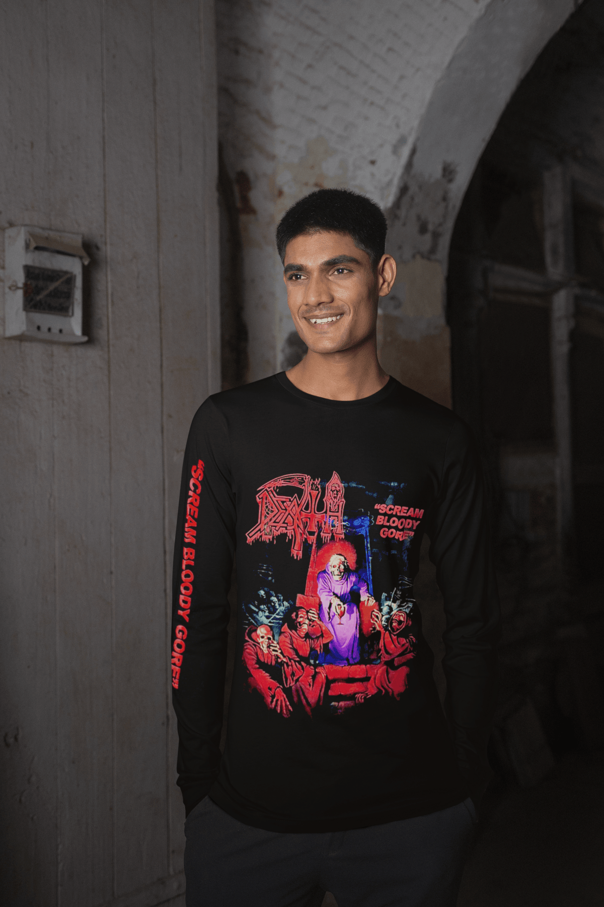 Polera Death Scream Bloody Gore Manga Larga - amplitudmodulada