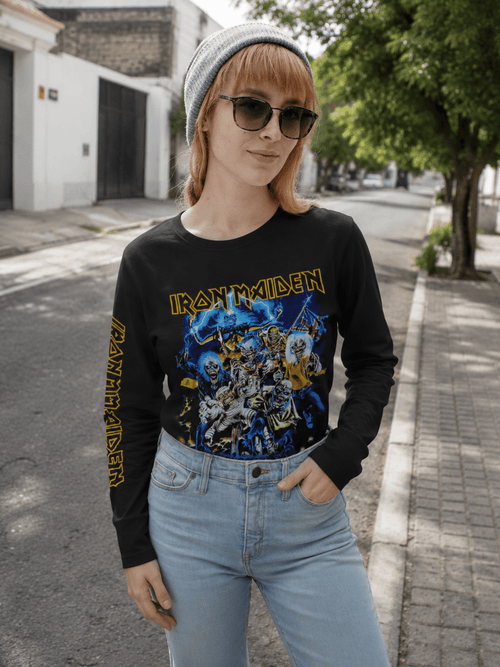 Polera Iron Maiden Beast Of The Beast Manga Larga - amplitudmodulada