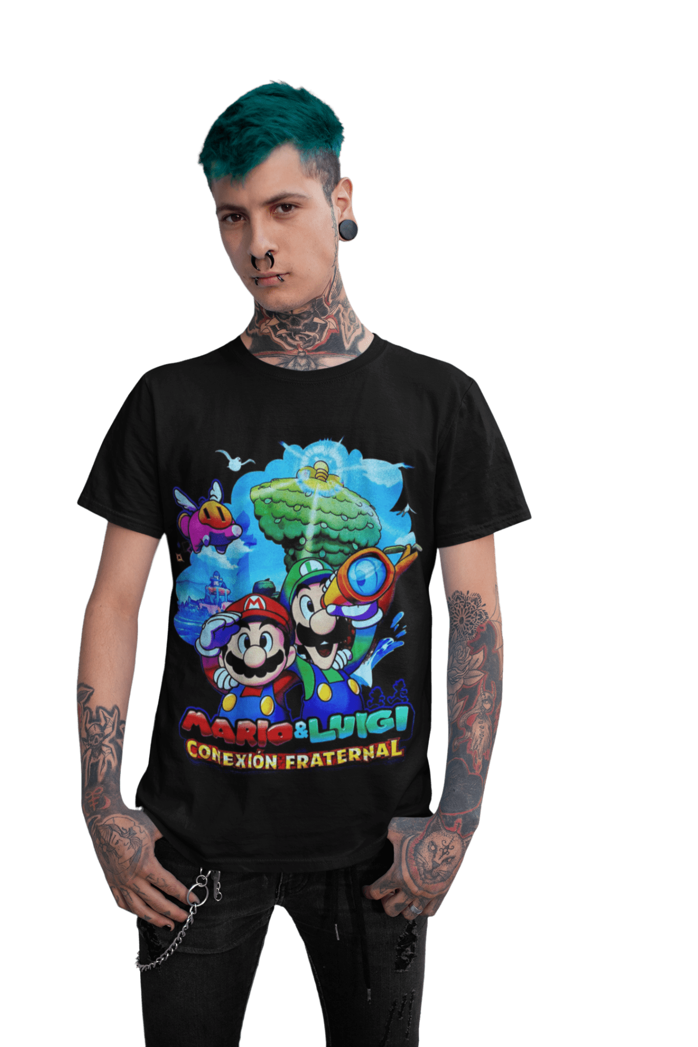 Polera Mario Luigi conexion fraternal - amplitudmodulada