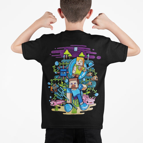 Polera Minecraft Chancho Rey KIDS - amplitudmodulada