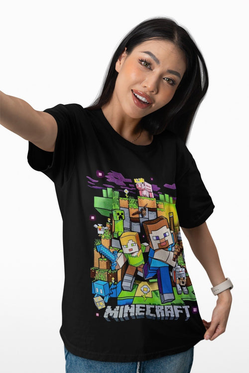 Polera Minecraft Chancho Rey KIDS - amplitudmodulada