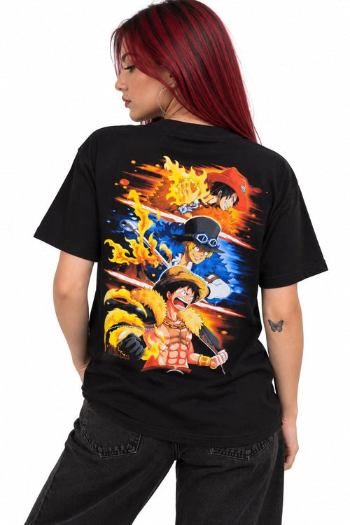 Polera One Piece - Hermanos Sabo, Luffy, Ace - amplitudmodulada