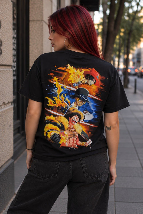 Polera One Piece - Hermanos Sabo, Luffy, Ace - amplitudmodulada