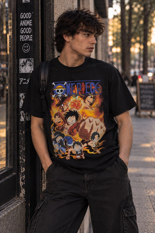 Polera One Piece - Hermanos Sabo, Luffy, Ace - amplitudmodulada