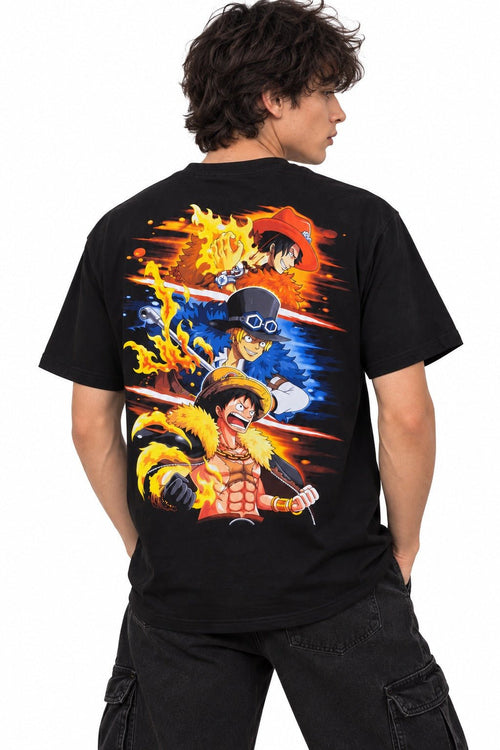 Polera One Piece - Hermanos Sabo, Luffy, Ace - amplitudmodulada