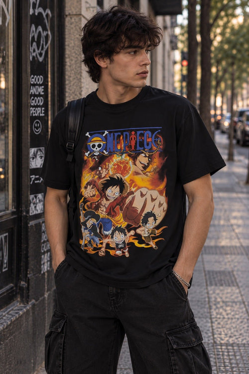 Polera One Piece - Hermanos Sabo, Luffy, Ace - amplitudmodulada