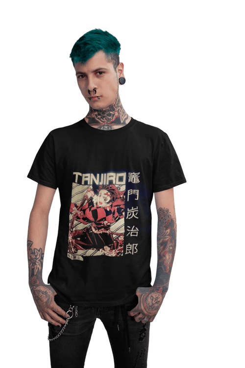 Polera Tanjiro Kamado cafe kimetsu no yaiba - amplitudmodulada