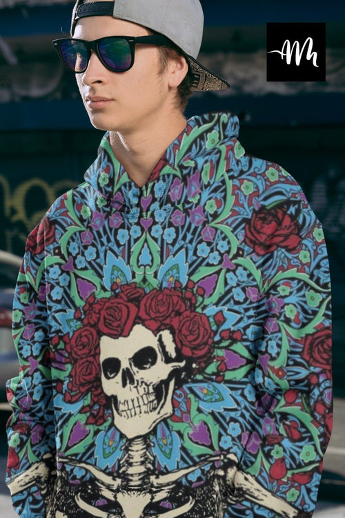 Poleron Calavera Rosas - amplitudmodulada