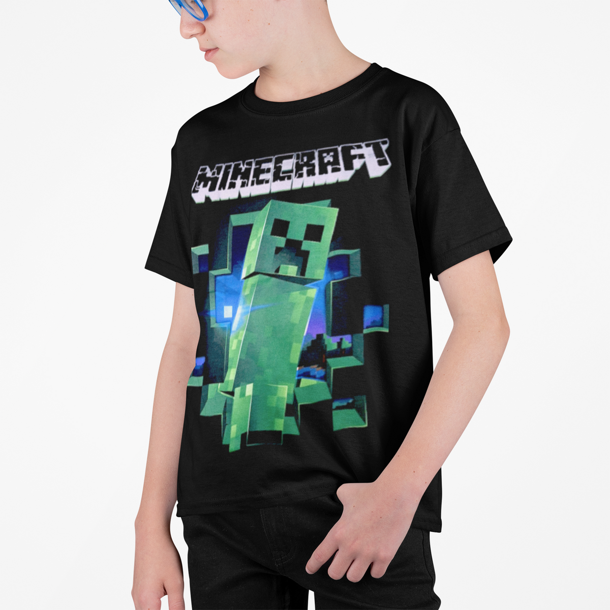 Polera Minecraft Creeper -Niños