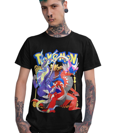 Polera Pokemon purpura Escarlata -Adultos