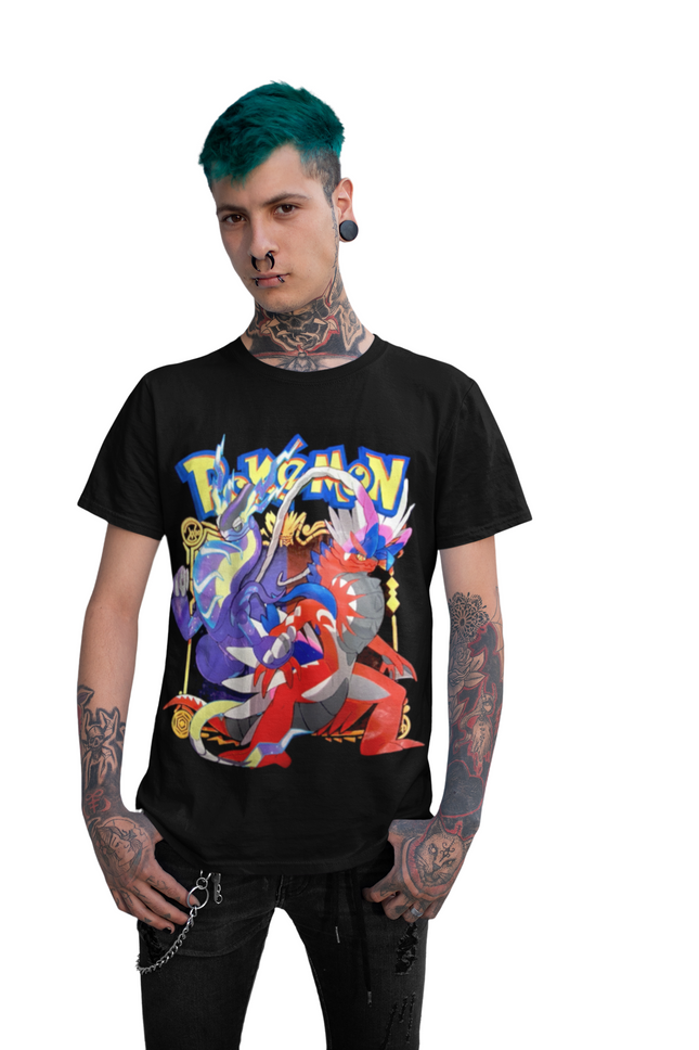 Polera Pokemon purpura Escarlata -Adultos