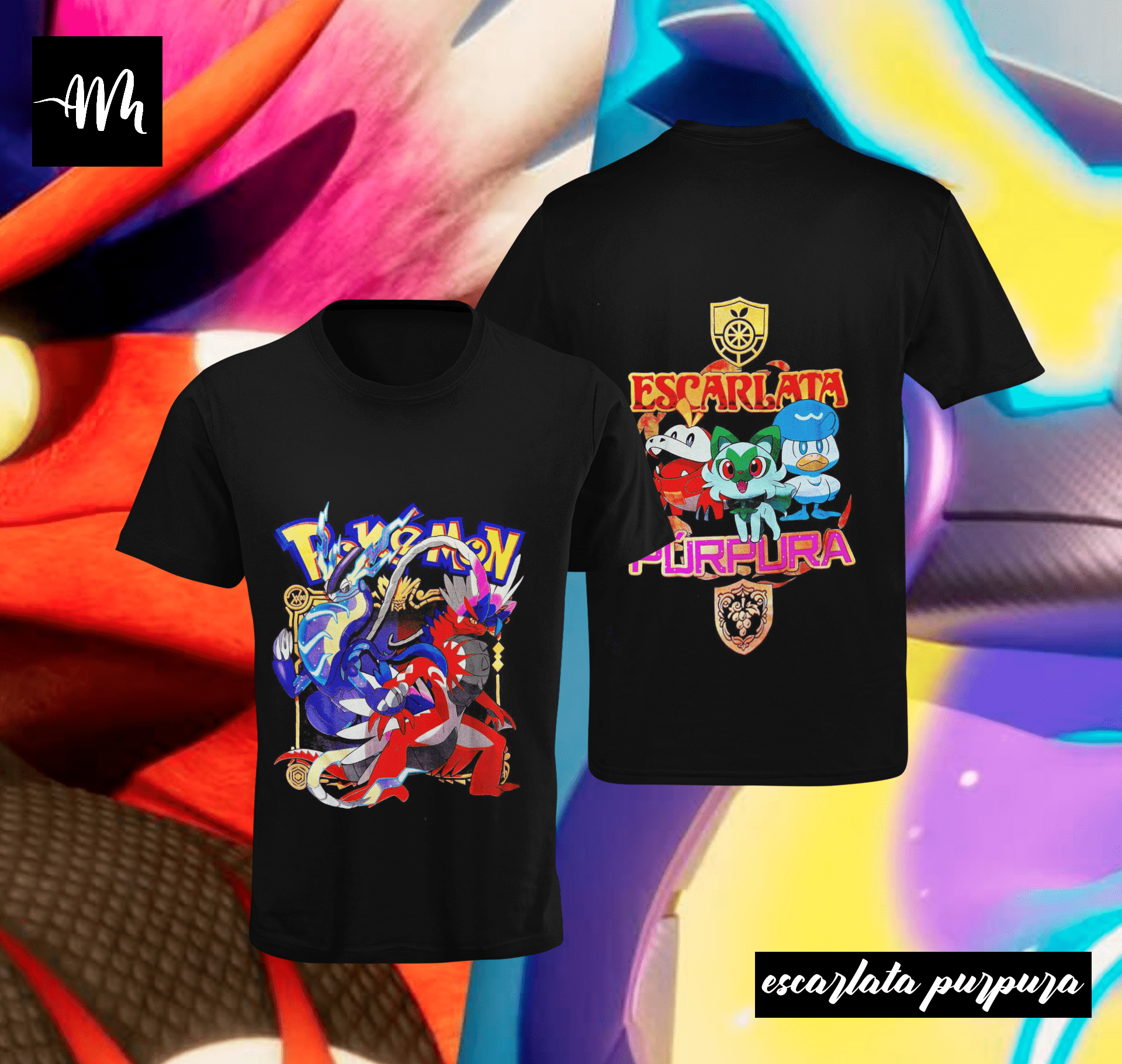 Polera Pokemon purpura Escarlata - amplitudmodulada