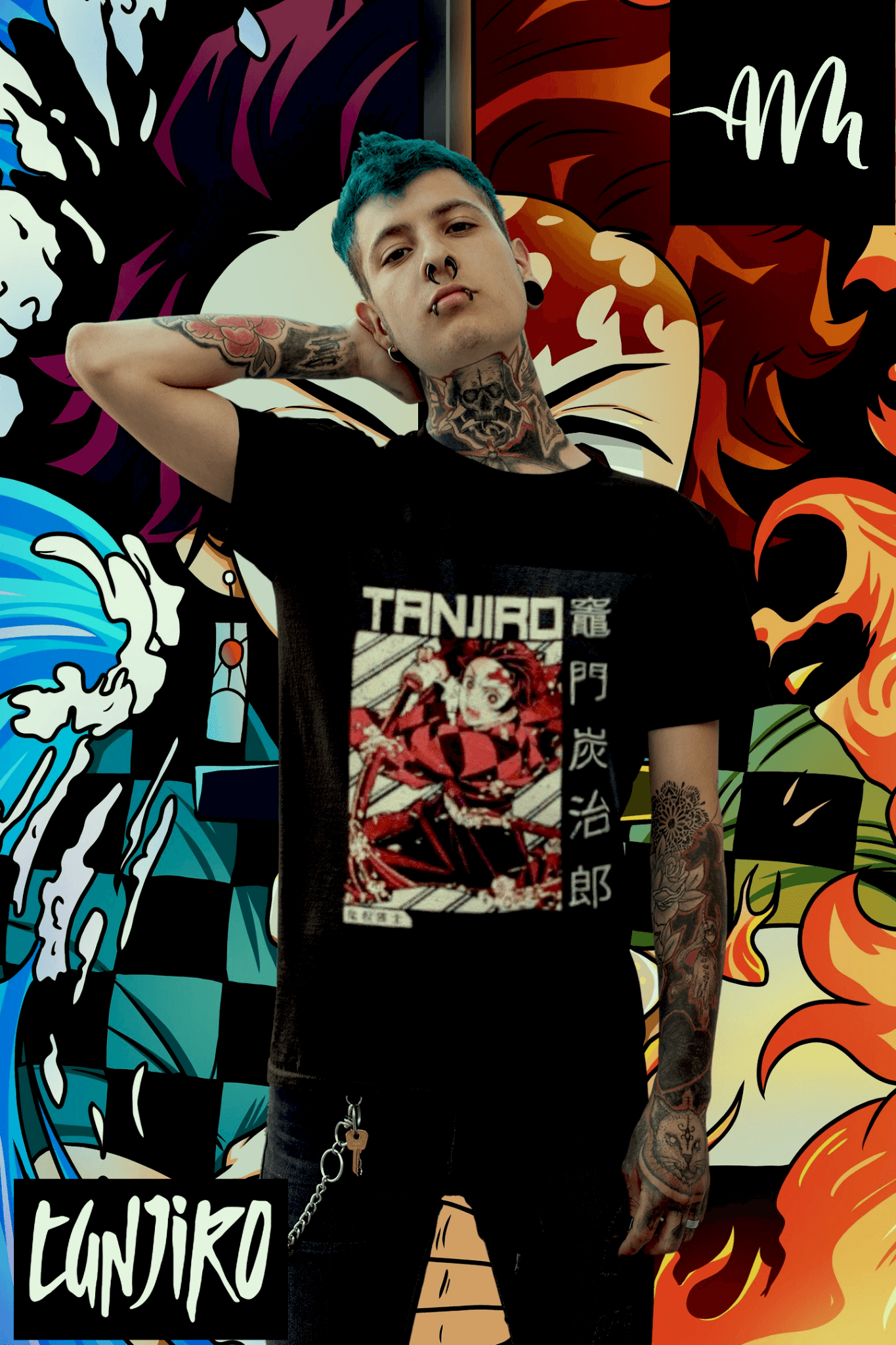 Polera Tanjiro Kamado cafe kimetsu no yaiba - amplitudmodulada